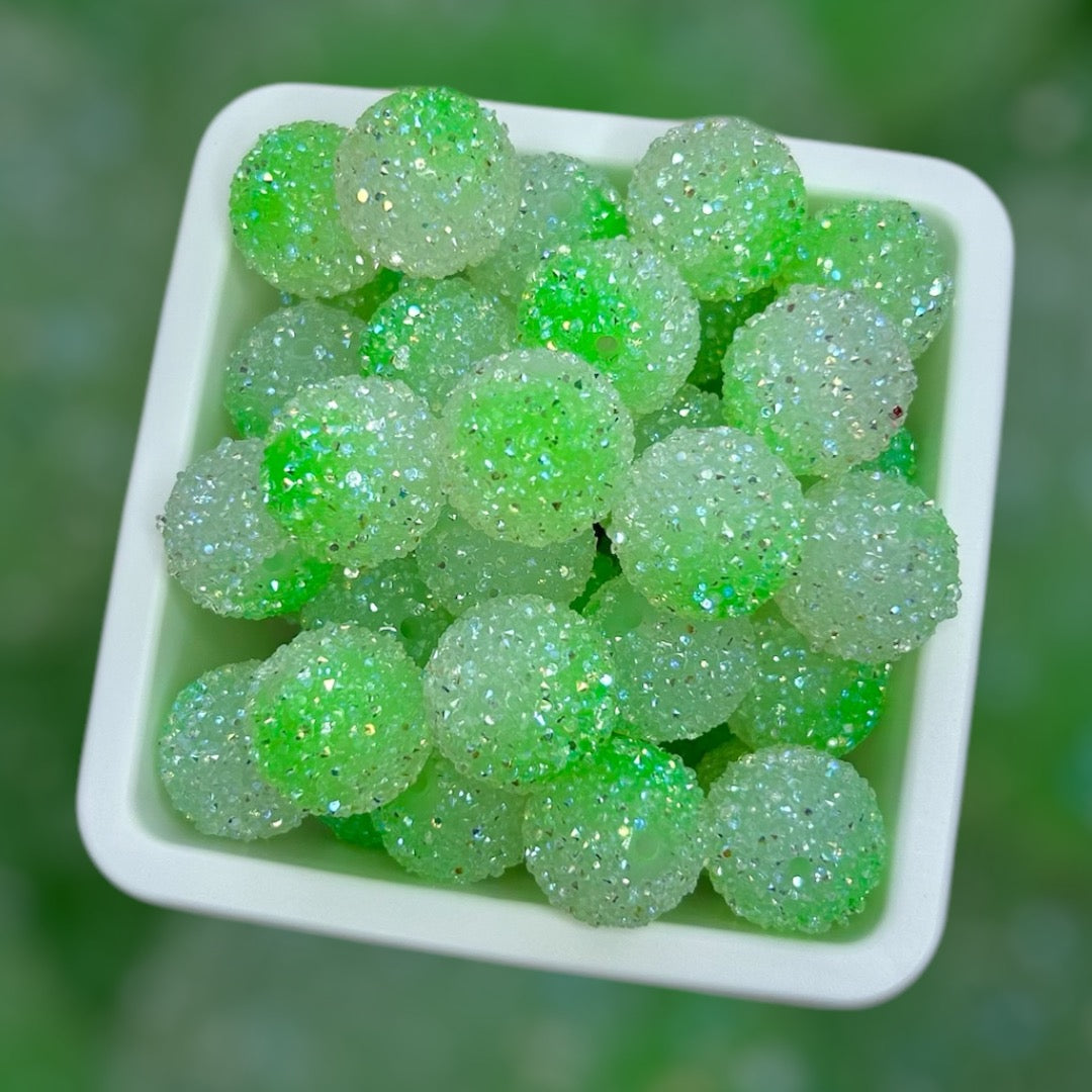 20mm Green and White Ombré Sugar (Pack of 5)