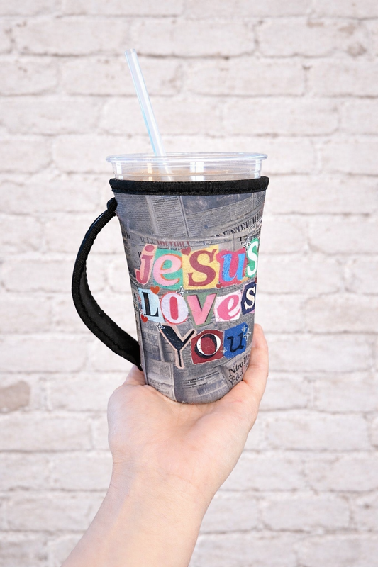 Jesus Loves You Coffee/Drink Sleeves (Handle)