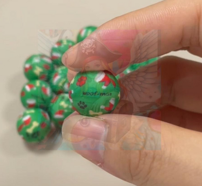 15mm Merry Woofmas Printed Bead (5 pack)