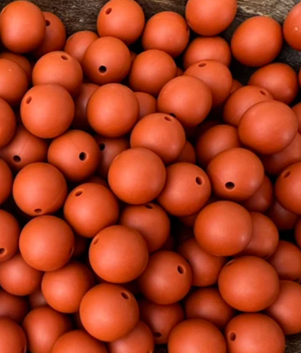 15mm Dark Rust Silicone Bead (5 pack)