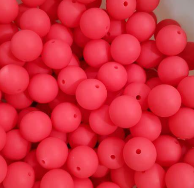 15mm Shocking Pink Silicone Bead (5 pack)