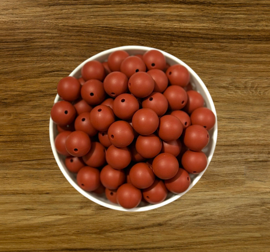 15mm Maroon Silicone Bead (5 pack)