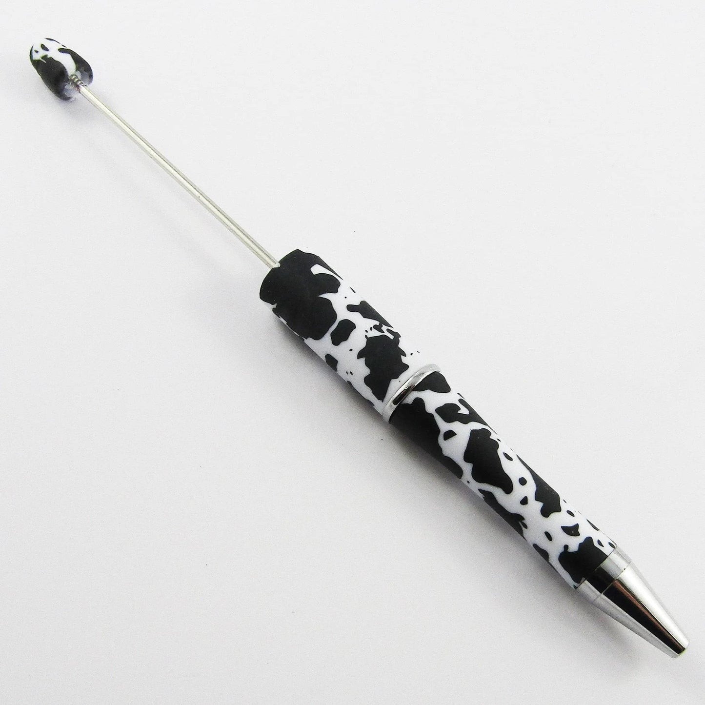 Black Cow Print Beadable Pen