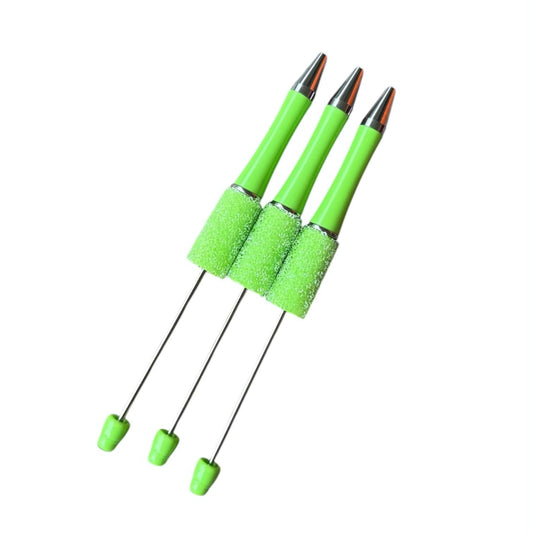 Glitter Wrapped Lime Green Beadable Pen
