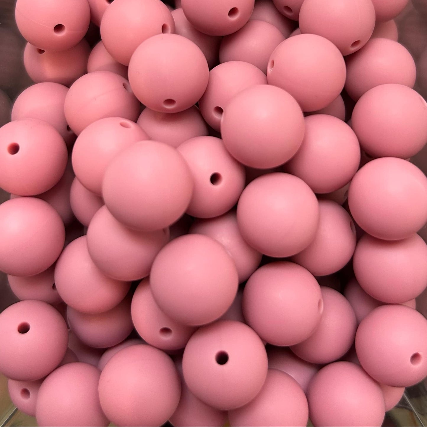 15mm Blush Pink Silicone Bead (5 pack)