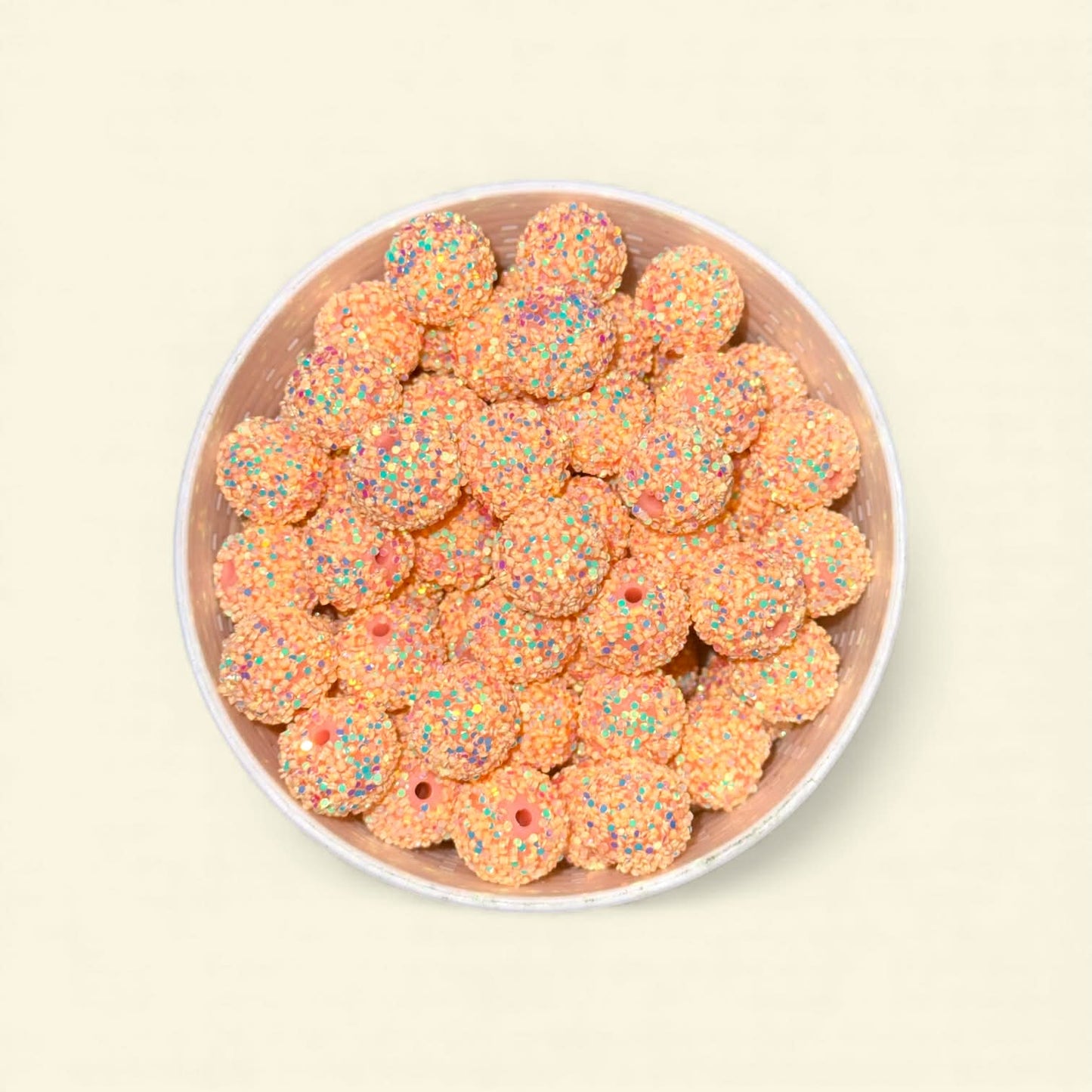 16mm Peach Glitter Rhinestone (5 Pack)