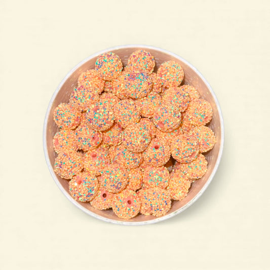 16mm Peach Glitter Rhinestone (5 Pack)