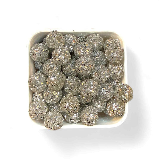 16mm Silver Glitter Rhinestone (5 Pack)