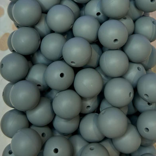 15mm Dim Grey Silicone Bead (5 pack)